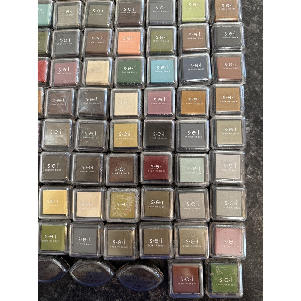 104 S.E.I. Chalk Ink Block Assorted Green Blue Grey NOS Conforms to ASTM D-4236 - Picture 3 of 5
